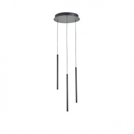 Arte Illumina Φωτιστικό Κρεμαστό LED 6W 3000K 600lm Φ300X1500mm Μαύρο Αλουμίνιο CASCADE (144-16082)