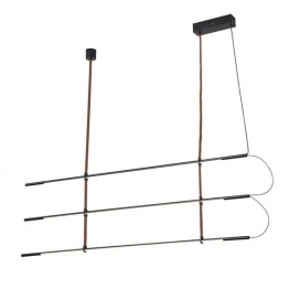 Arte Illumina Φωτιστικό Κρεμαστό LED 3x20W 3000K 6100lm 1400X60X1200mm Μέταλλο Μαύρο LINEA (144-16072)