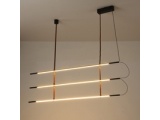 Arte Illumina Φωτιστικό Κρεμαστό LED 3x20W 3000K 6100lm 1400X60X1200mm Μέταλλο Μαύρο LINEA (144-16072)