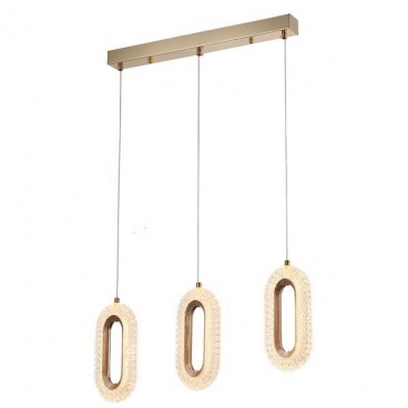 Arte Illumina Φωτιστικό Κρεμαστό Τρίφωτο LED 26W 3000K 570X1250mm 2254lm Αλουμινίου ΡΟΖ Χρυσό KRIKO (144-16061)