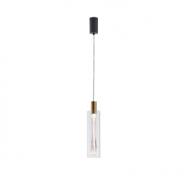 Arte Illumina Κρεμαστό Φωτιστικό Μονόφωτο με Γυαλί 7,6W 3000K 780lm Φ90x1700mm VIAL (144-15103)