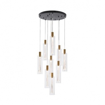 Arte Illumina Κρεμαστό Φωτιστικό 9 ΦΩΤΟ Γυαλί 60W 3000K 7200lm Φ300mm VIAL (144-15100)