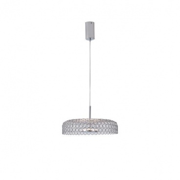 Arte Illumina Φωτιστικό Μονόφωτο Μέταλλο Κρεμαστό LED 10W 3000K 1080lm Φ350x1390mm Ασημί PERFORATO (144-15072)