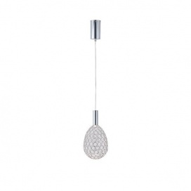 Arte Illumina Φωτιστικό Μονόφωτο Μέταλλο Οβάλ LED 6,3W 3000K 648lm Φ140x1400mm Ασημί PERFORATO (144-15064)