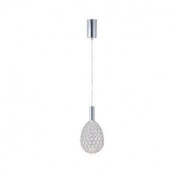 Arte Illumina Φωτιστικό Μονόφωτο Μέταλλο Οβάλ LED 6,3W 3000K 648lm Φ140x1400mm Ασημί PERFORATO (144-15064)