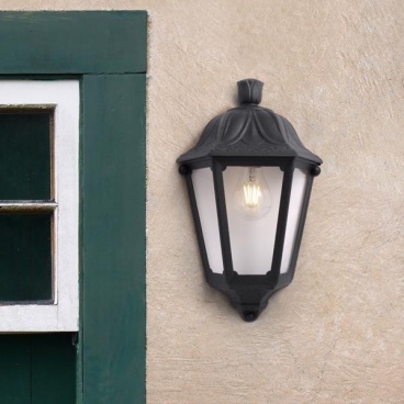 Fumagalli IESSE Απλίκα Τοίχου Μαύρη ΜΙΣΟ ΦΑΝΑΡΑΚΙ E27 350X220mm (145-26235)