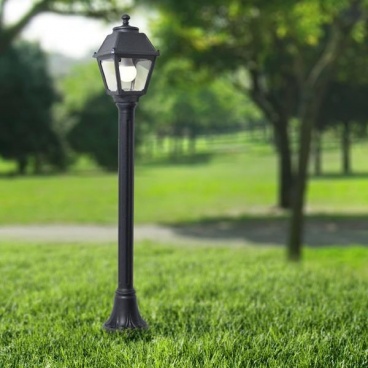 Fumagalli Κολωνάκι Δαπέδου MIZAR MARY Μαύρο Τετράγωνο 180x1080mm Ε27 (145-26034)