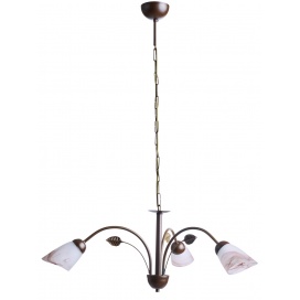 Arkolight Φωτιστικό Πολύφωτο 3Φ Μέταλλο Καφέ-Γυαλί Ε14 (1072-2/3)