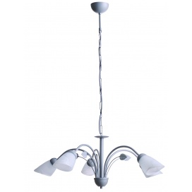 Arkolight Φωτιστικό Πολύφωτο 5Φ Μέταλλο Ασημί-Γυαλί Ε14 (1072-1/5)