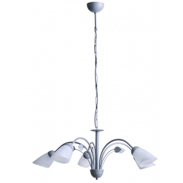 Arkolight Φωτιστικό Πολύφωτο 5Φ Μέταλλο Ασημί-Γυαλί Ε14 (1072-1/5)