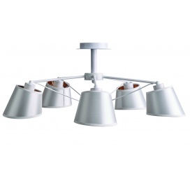 Arkolight Φωτιστικό Πολύφωτο 5Φ Μέταλλο-Αμπαζούρ Λευκό Ε27 (1654-1/5)