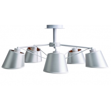 Arkolight Φωτιστικό Πολύφωτο 5Φ Μέταλλο-Αμπαζούρ Λευκό Ε27 (1654-1/5)