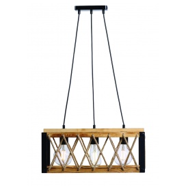 Arkolight Φωτιστικό Πολύφωτο 3Φ Μέταλλο Μαύρο-Ξύλο Ε27 (1873-2/3)