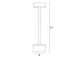 Arkolight Φωτιστικό Επαναφορτιζόμενο Led 3W 3CCT Dimmable Μαύρο Ματ (1630-3)
