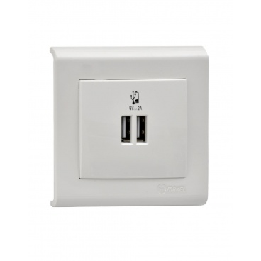 Makel Manolya Διπλή Πρίζα Φόρτισης USB Λευκή (41001A80)