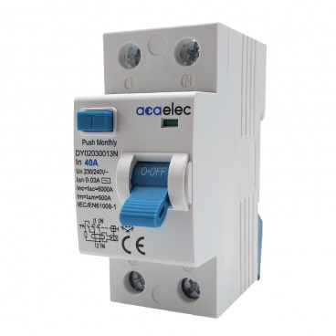 Διακόπτης Διαρροής 40A 2P 230V Κατηγορίας 30mA ΑC (DY02030013)