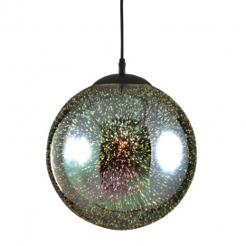 Aca Μονόφωτο Φωτιστικό Ø300 Μαύρο - Χρώμιο (AD804230)