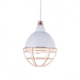 Aca Κρεμαστό Φωτιστικό Οροφής Λευκό - Χάλκινο&nbsp;(OD5399)